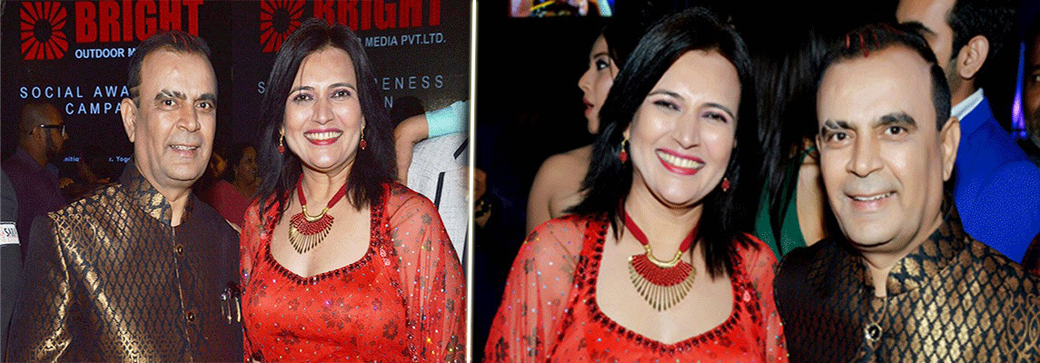 Archana Dange with YOGESH LAKHANI at STAR-STUDDED 3RD BRIGHT AWARD FUNCTIONS IN MUMBAI.